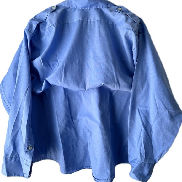 1970s 70s CONQUEROR Union Made Permanent Press Poplin Field Military Shirt XXL - Picture 2 of 6